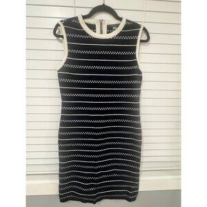 Tommy Hilfiger Womens Sleeveless Striped Sweater Dress Navy & White Size M